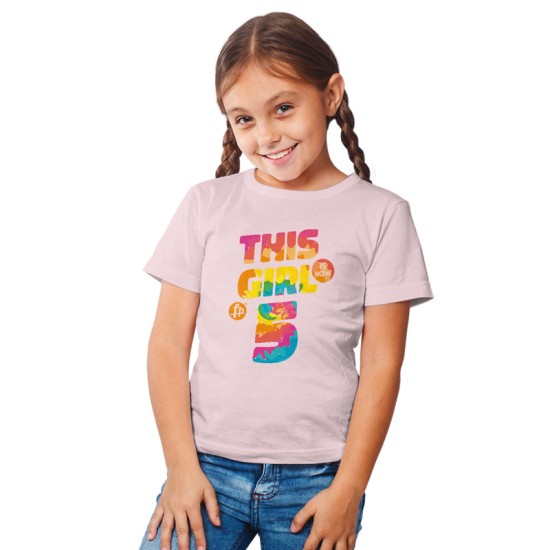 This girl is now 5 - Birthday t-shirt (Κοντομάνικο Παιδικό)